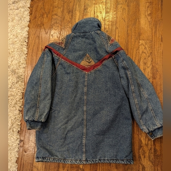 Vintage 80's denim tapestry patchwork jacket. Woman's M oversized - Picture 14 of 14